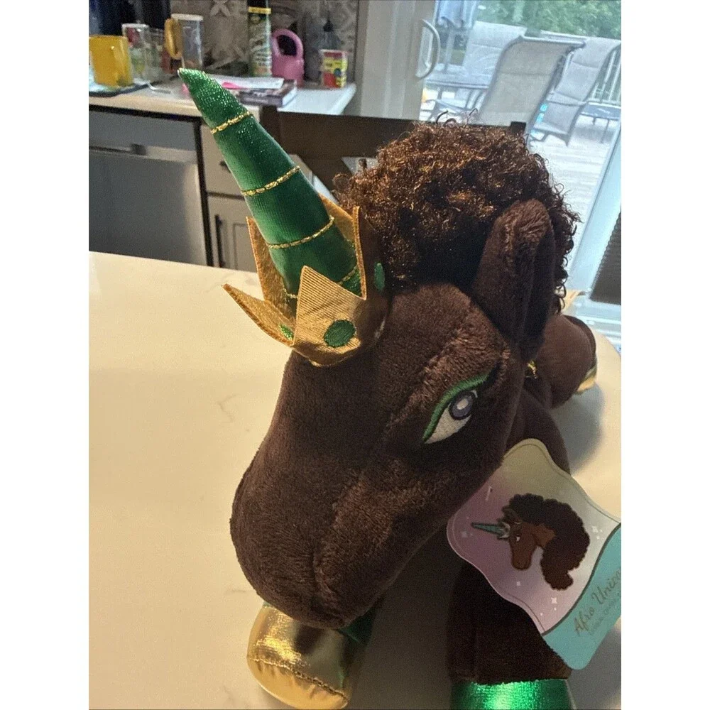 Afro Unicorn Stuffed Plush Toy 12 In - Magical